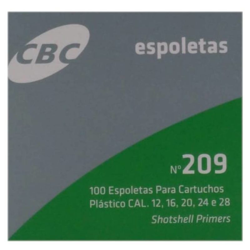 ESPOLETA 209 COPPER PLATED OEM CBC CX C/ 100 UN