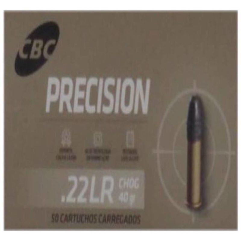 Munição .22 LR CHOG 40GR PRECISION CBC CX C/ 50 UN