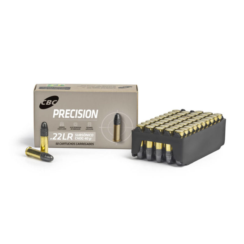 Munição .22 LR CHOG 40GR PRECISION SUBSONICO CBC Cx c/ 50 UN