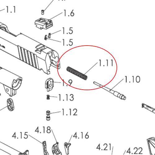 Mola do Percursor das Pistolas Taurus 1911 Original – Peça de Reposição