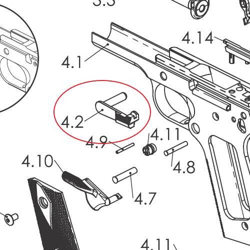 Retém do Ferrolho Pistola Taurus 1911 Original – Peça de Reposição