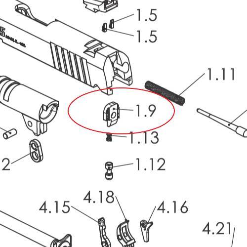 Batente do Percursor Taurus 1911 Original – Peça de Reposição